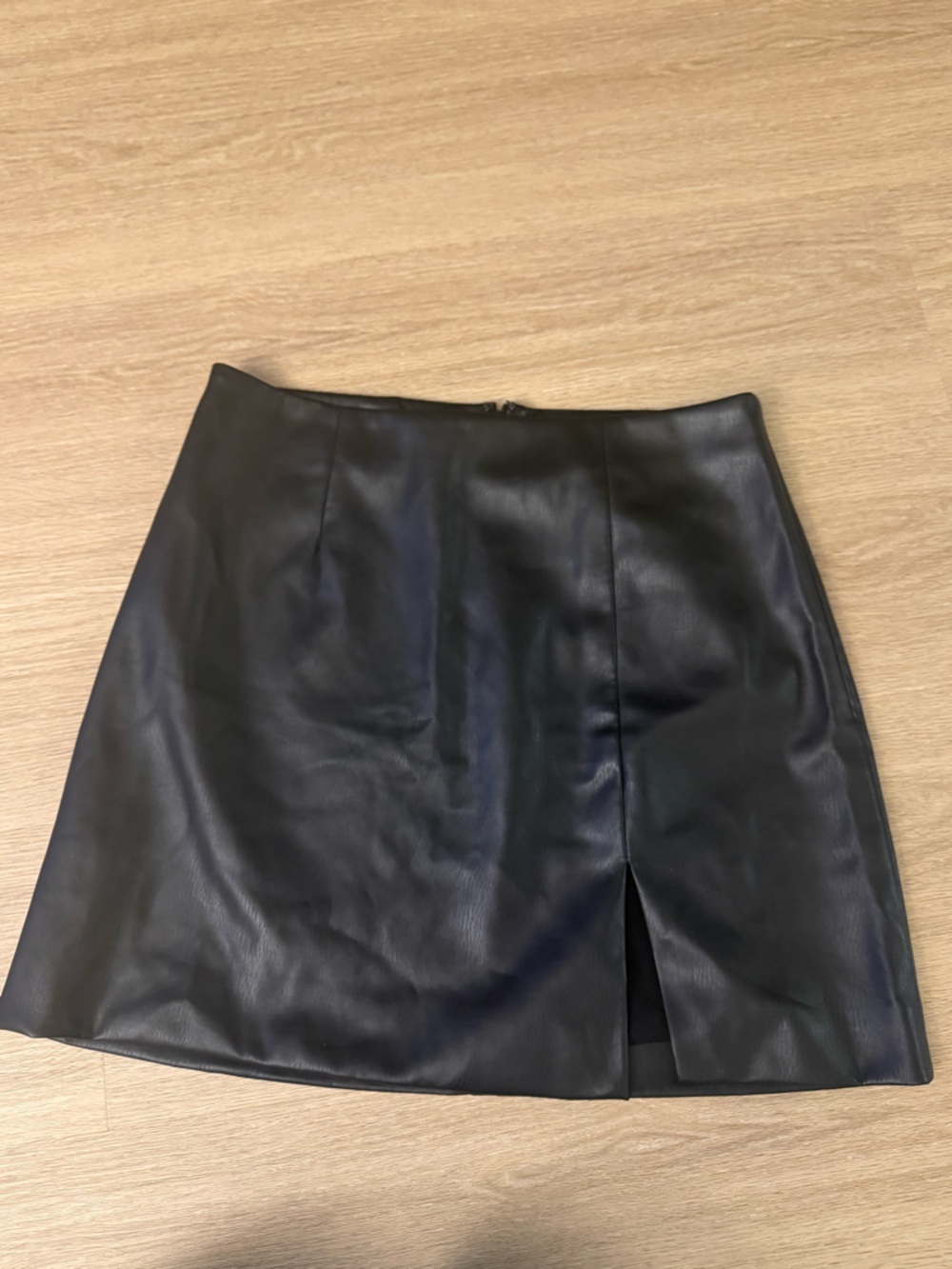 Anthropologie MAEVE Black Faux Leather Mini Skirt